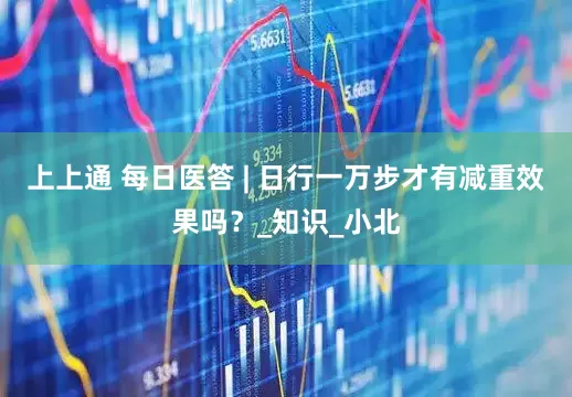 上上通 每日医答 | 日行一万步才有减重效果吗？_知识_小北